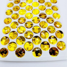 Стразы пришивные стекло 10 мм цв.золото