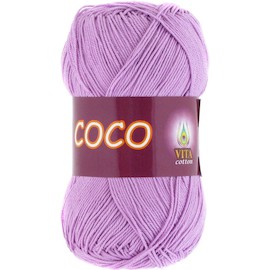 Пряжа Vita-cotton "Coco" 3869 Сиреневый 100% мерсеризованный хлопок 240 м 50гр